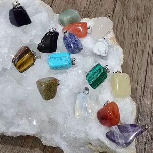 Crystal Pendant ✦ Full Moon Charged ✦ Black Cord Necklace Choose Your Stone NWT